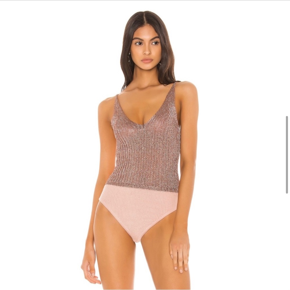 Free People | Gold Coast Metallic Knit Bodysuit